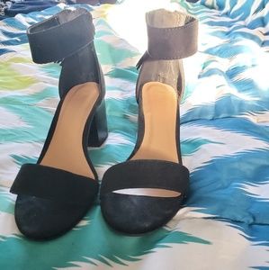 Black suede heels